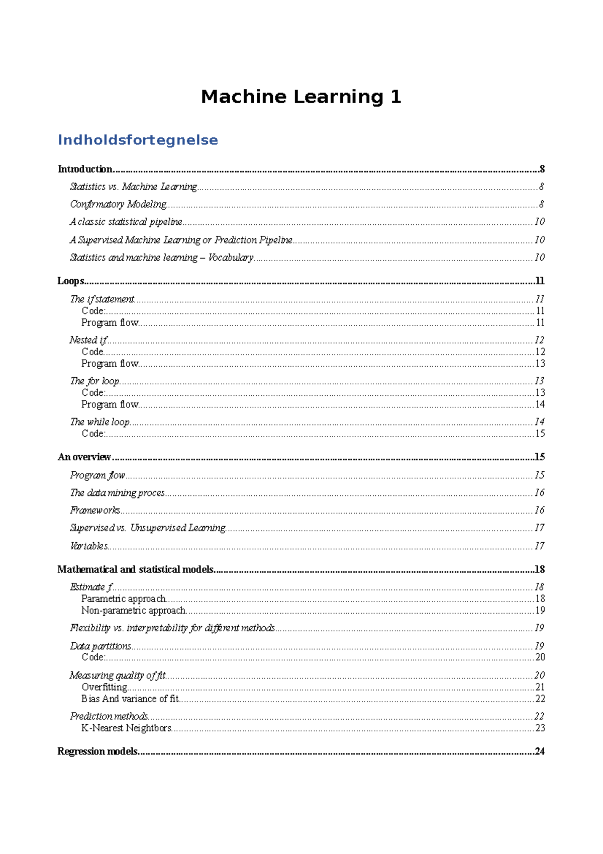 Machine Learning 1 - Comprehensive Lecture Notes and Overview - Studocu