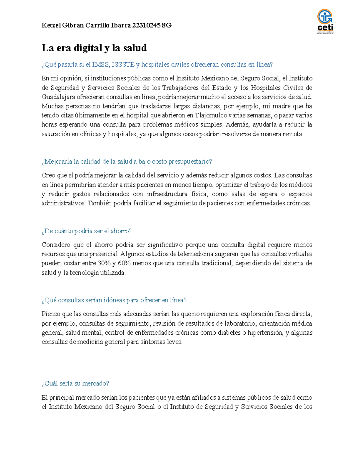 La era digital y la salud: Consultas en línea en el IMSS 22310245 8G ...