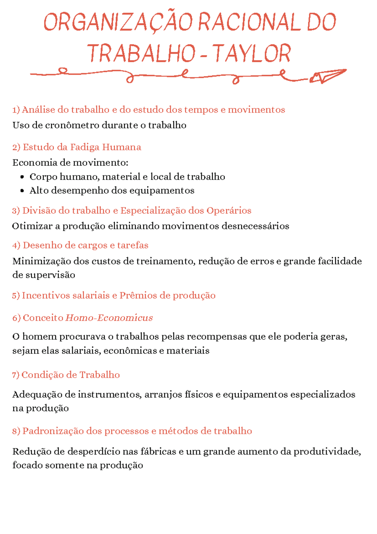 Organização Racional do Trabalho - Taylor - ORGANIZAÇÃO RACIONAL DO ...