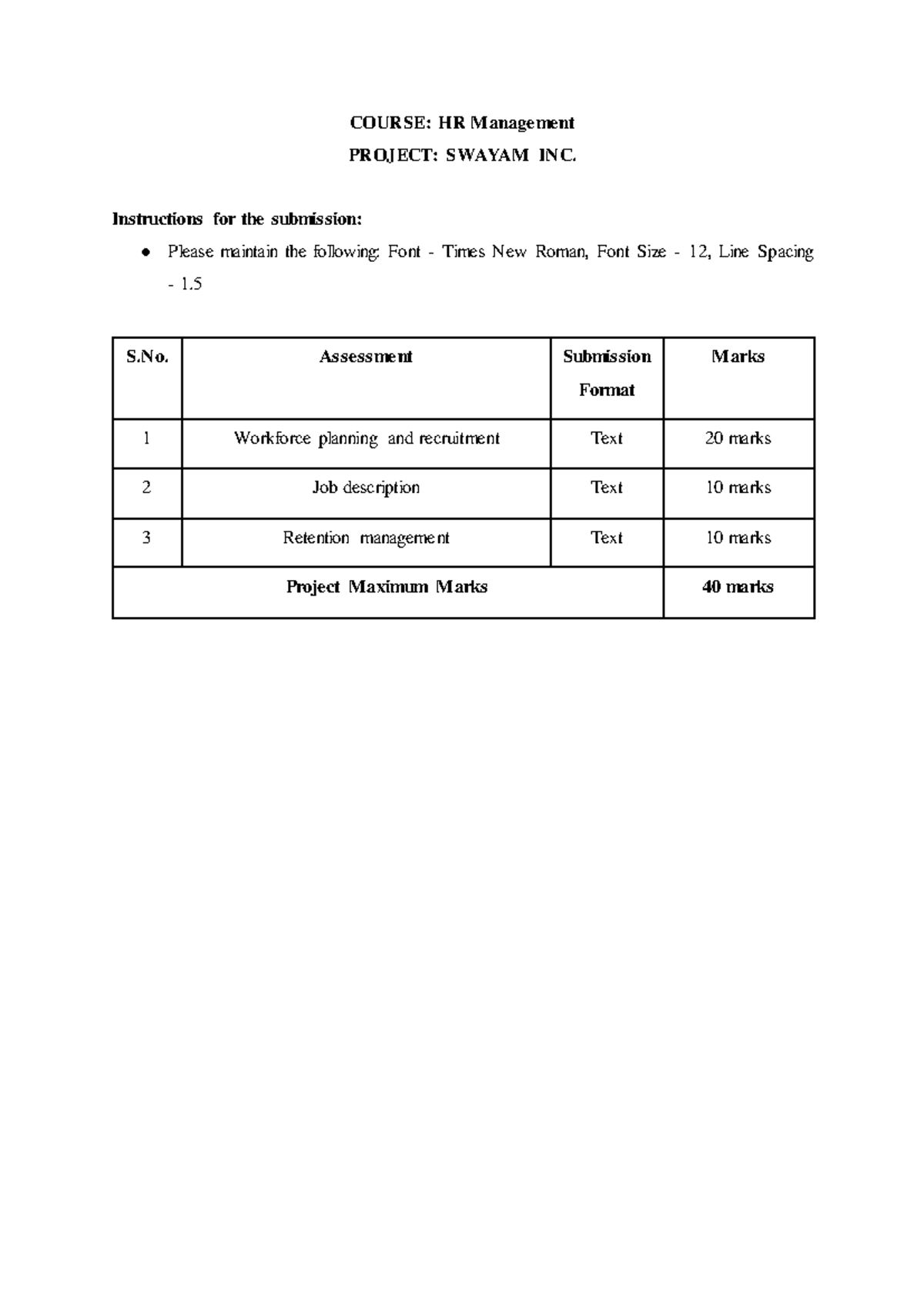 HR Management Project: Workforce Planning & Retention at Swayam Inc ...