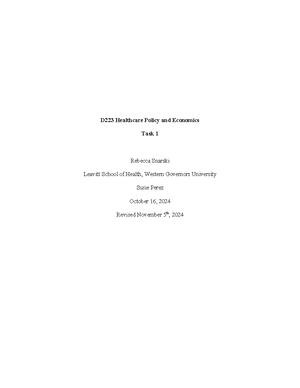 D219 Task 1 - D219 Task 1 - D219 Task 1: Ketamine Infusions for ...