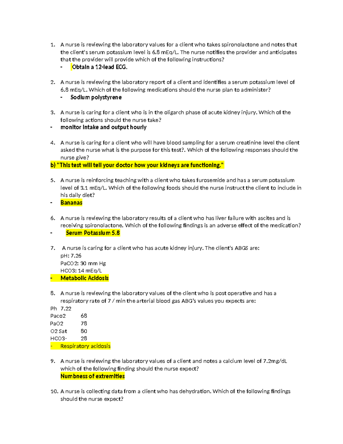 NUR 101 - First Test: Nursing Practice Questions & Answers - Studocu