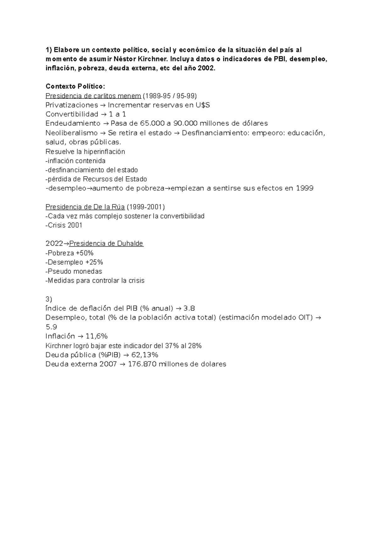 La Presidencia de Néstor Kirchner (2003-2007 ) - Elabore un contexto ...