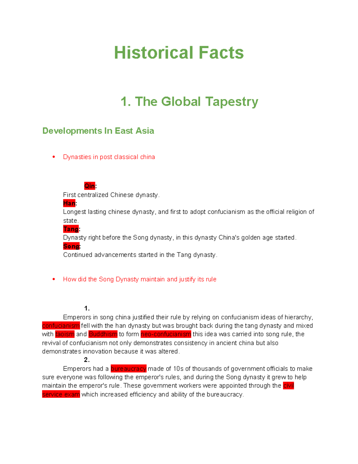 Unit 1 & 2 Notes: The Global Tapestry in East Asia and Beyond (AP World ...