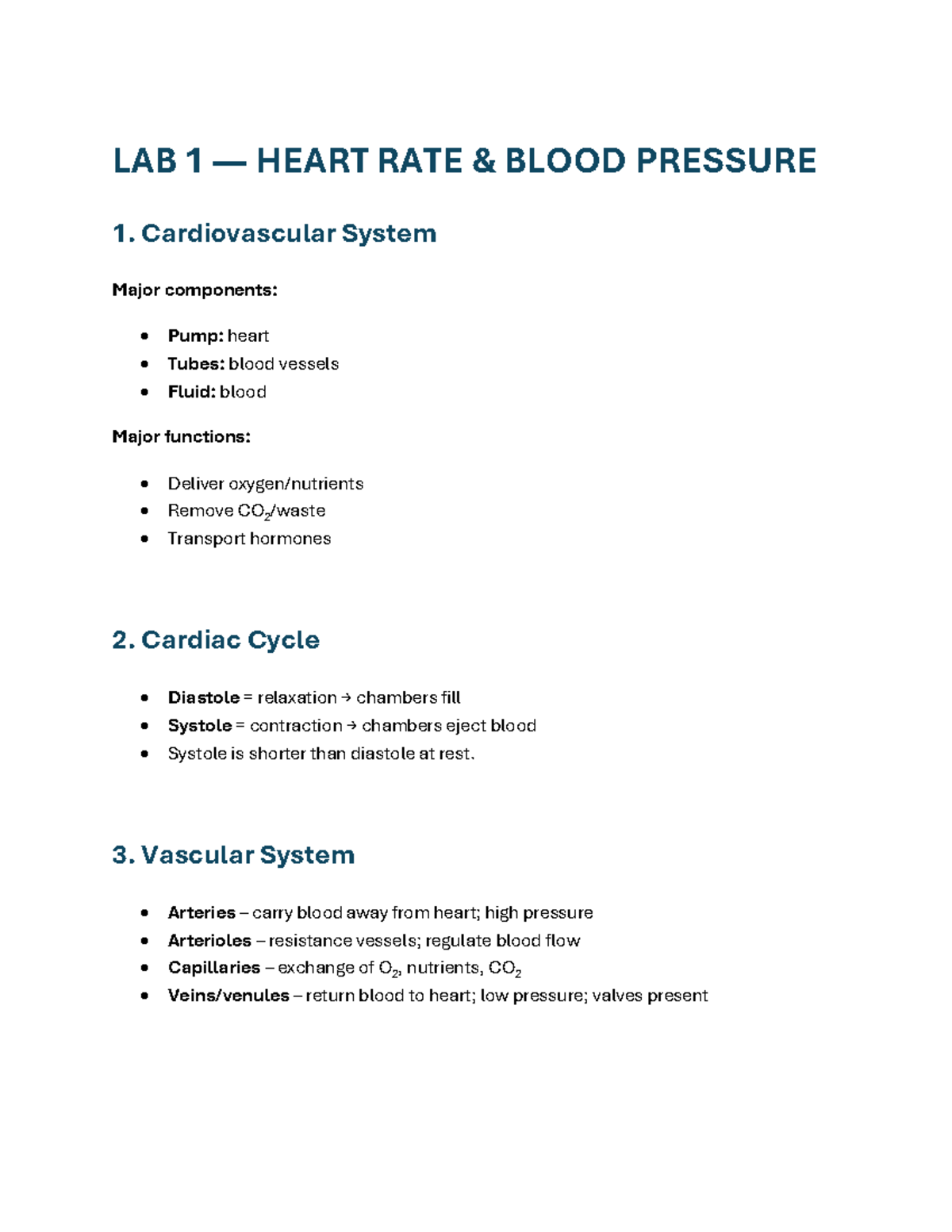 LAB 1-6: Heart Rate, Blood Pressure & ECG Analysis - Studocu