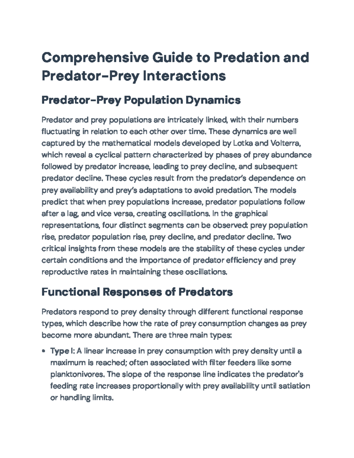 Comprehensive Guide to Predator-Prey Dynamics (BIO 101) - Studocu