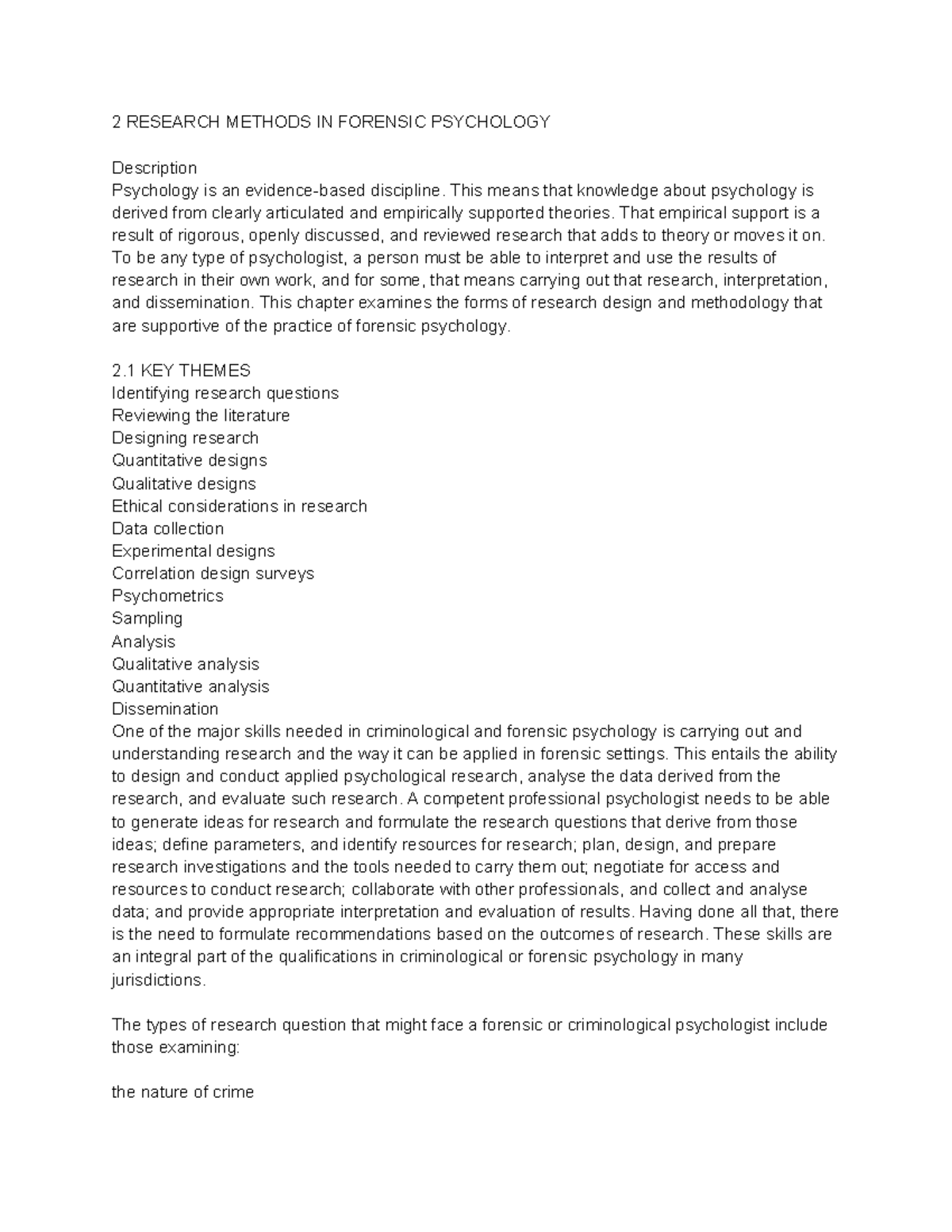 Forensic Psychology Research Methods: Key Approaches Unveiled - Studocu