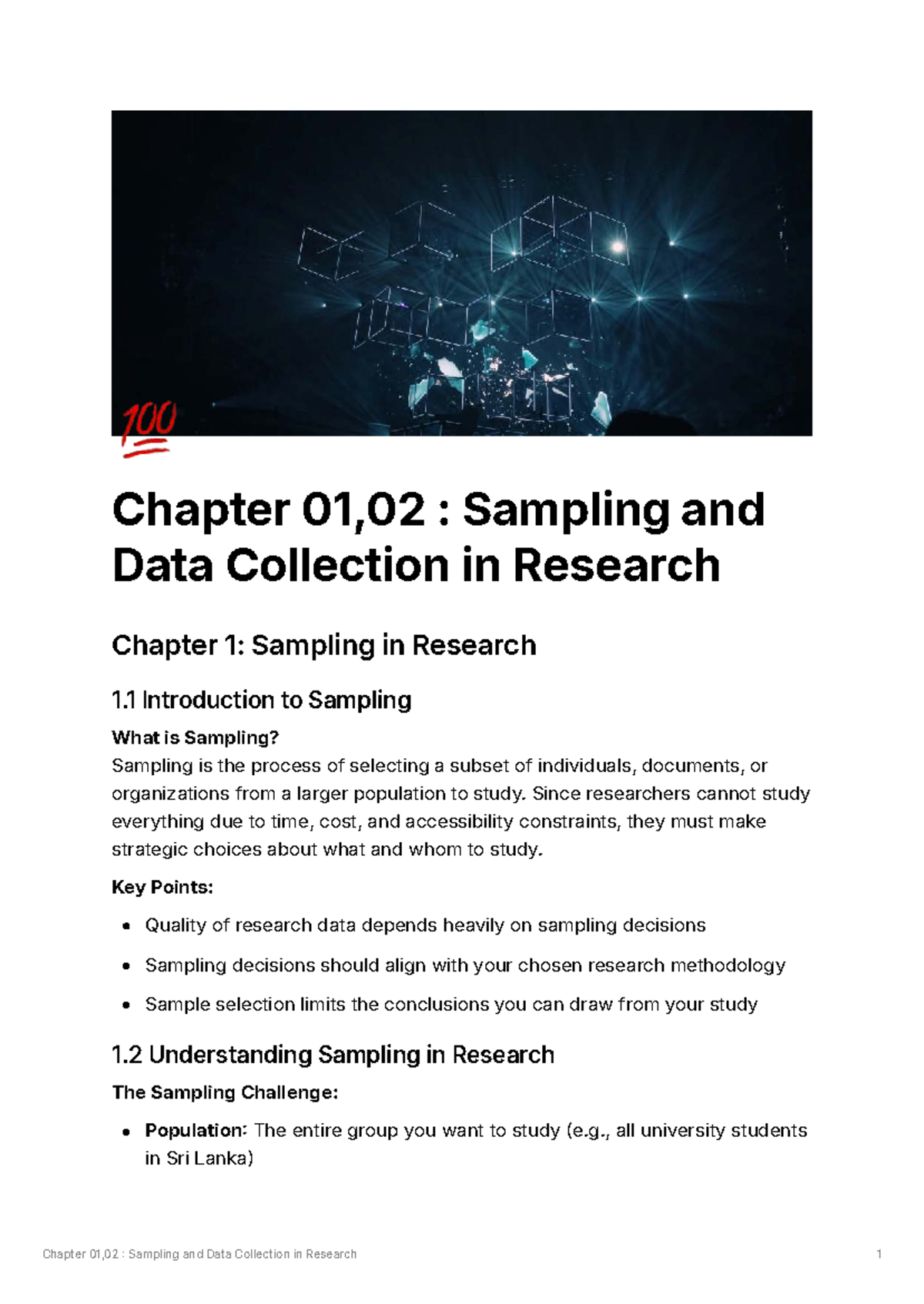 Chapter 01-02: Sampling & Data Collection in Research Methods - Studocu