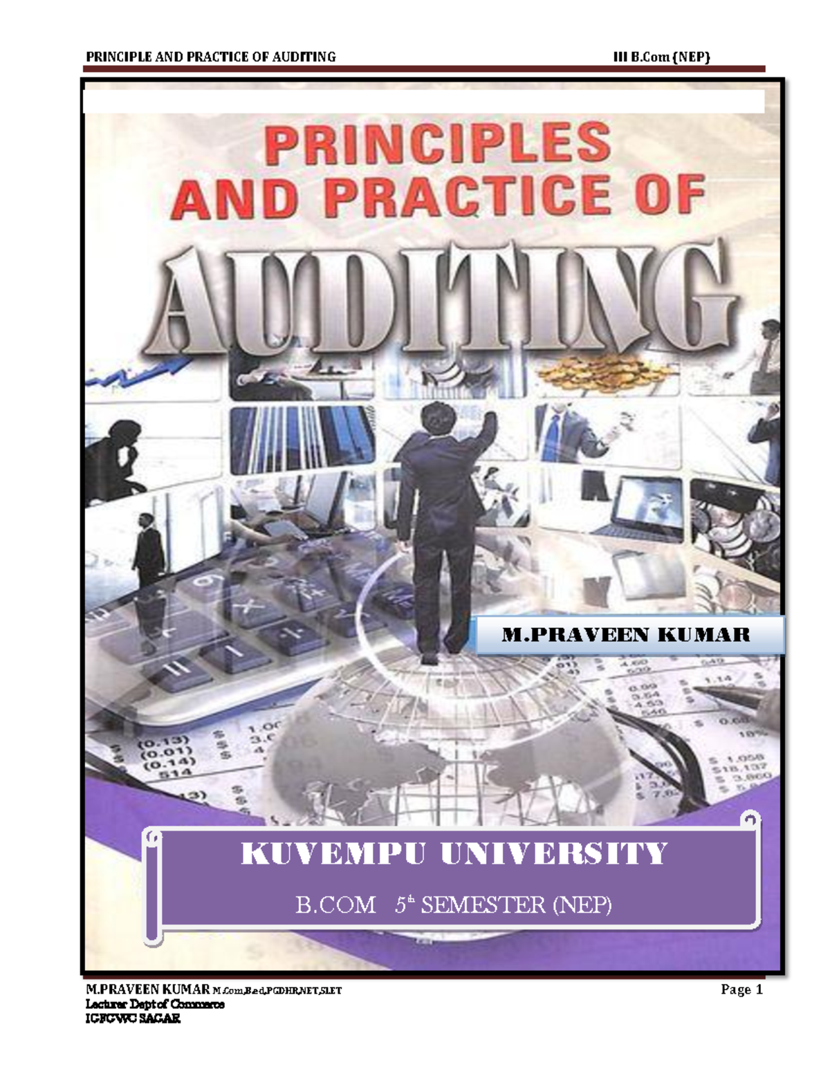 **B.COM 5th SEM Auditing Principles & Practices Lecture Notes** - Studocu