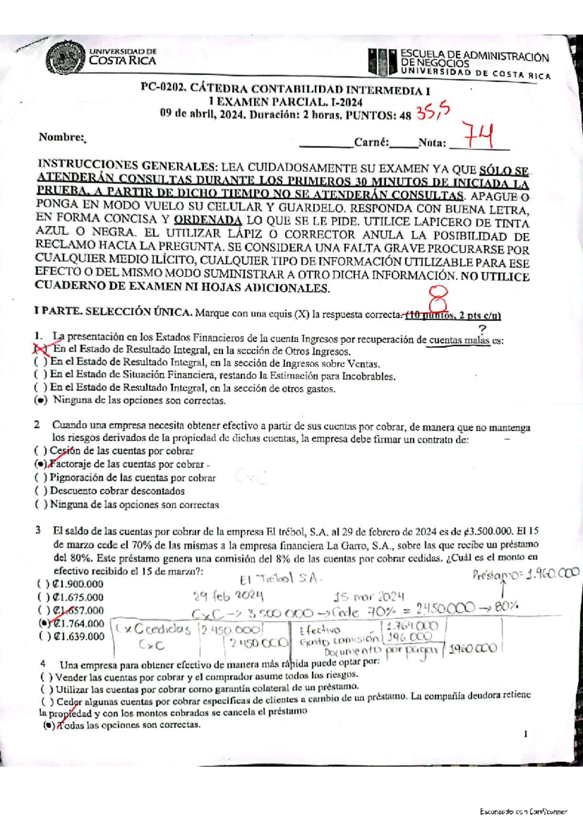 I-2024 Examen Parcial Contabilidad Intermedia I - Studocu