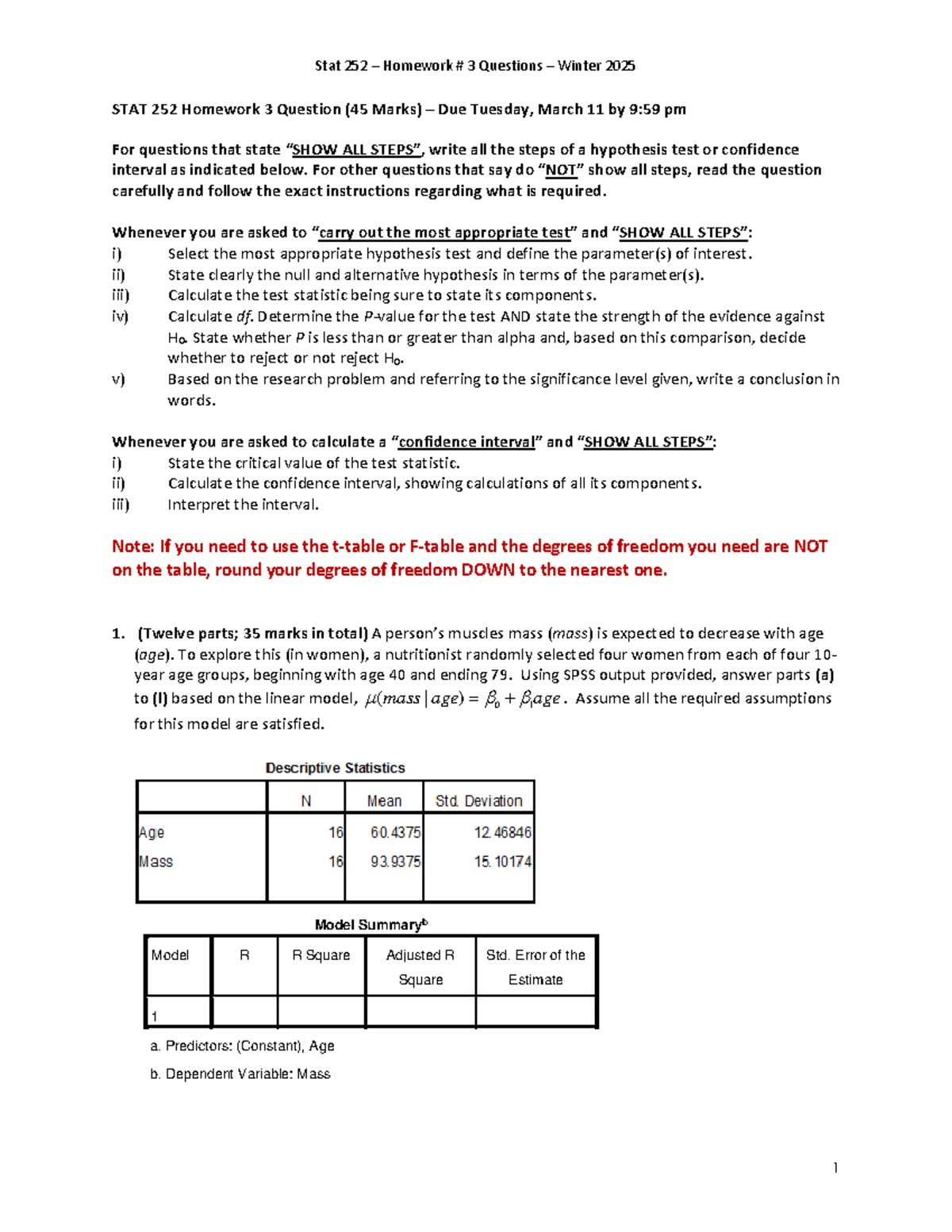 Homework 3 - Stat 252 – Homework # 3 Questions – Winter 2025 1 STAT 252 ...