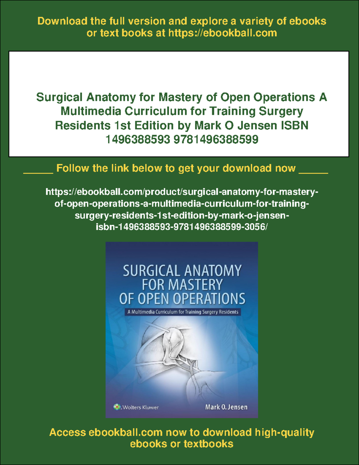 10125 - Surgical anatomy for mastery of open operations a multimedia ...