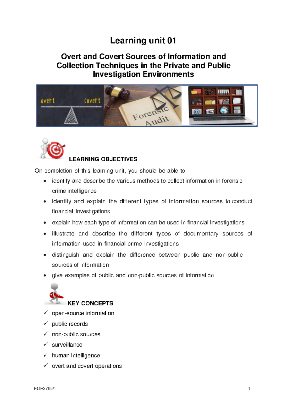 FOR3705 Learning Unit 01: Overt & Covert Info Collection Techniques in ...