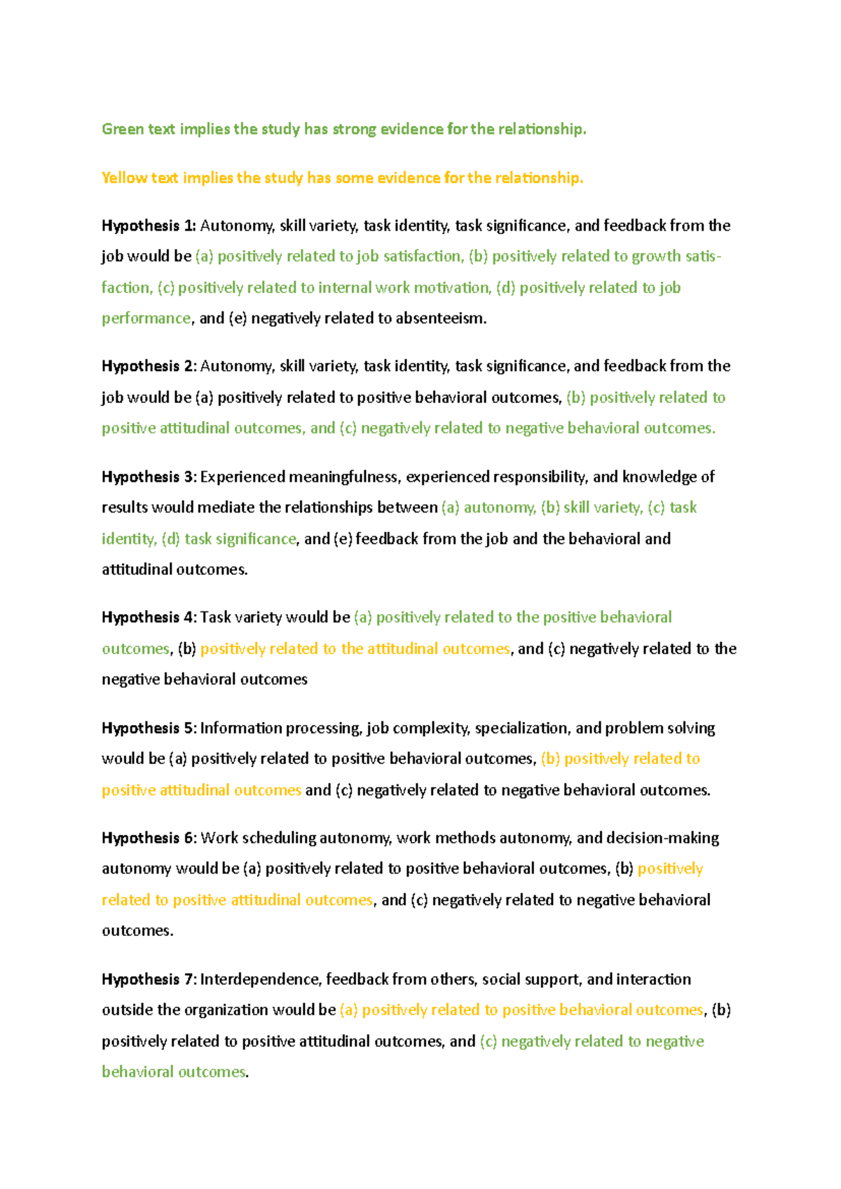 JC Model: Examining Job Satisfaction and Behavioral Outcomes Hypotheses ...