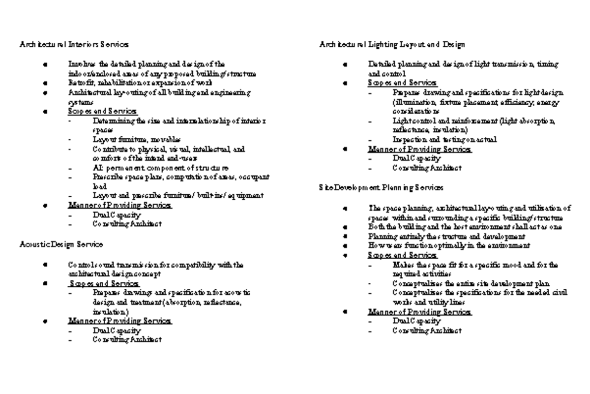 SPP 203 - Architectural Interiors & Planning Lecture Notes - Studocu