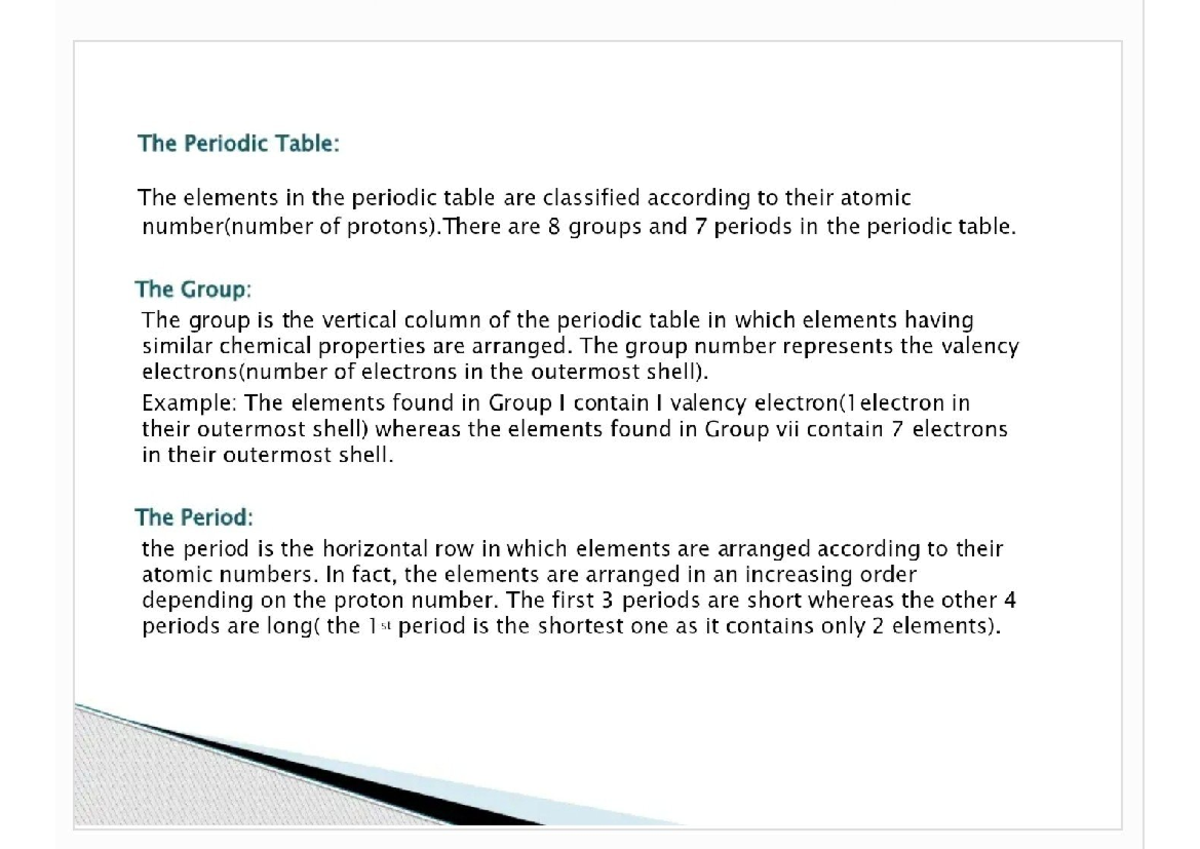 Periodic Table Overview: Groups, Periods, and Properties - Studocu