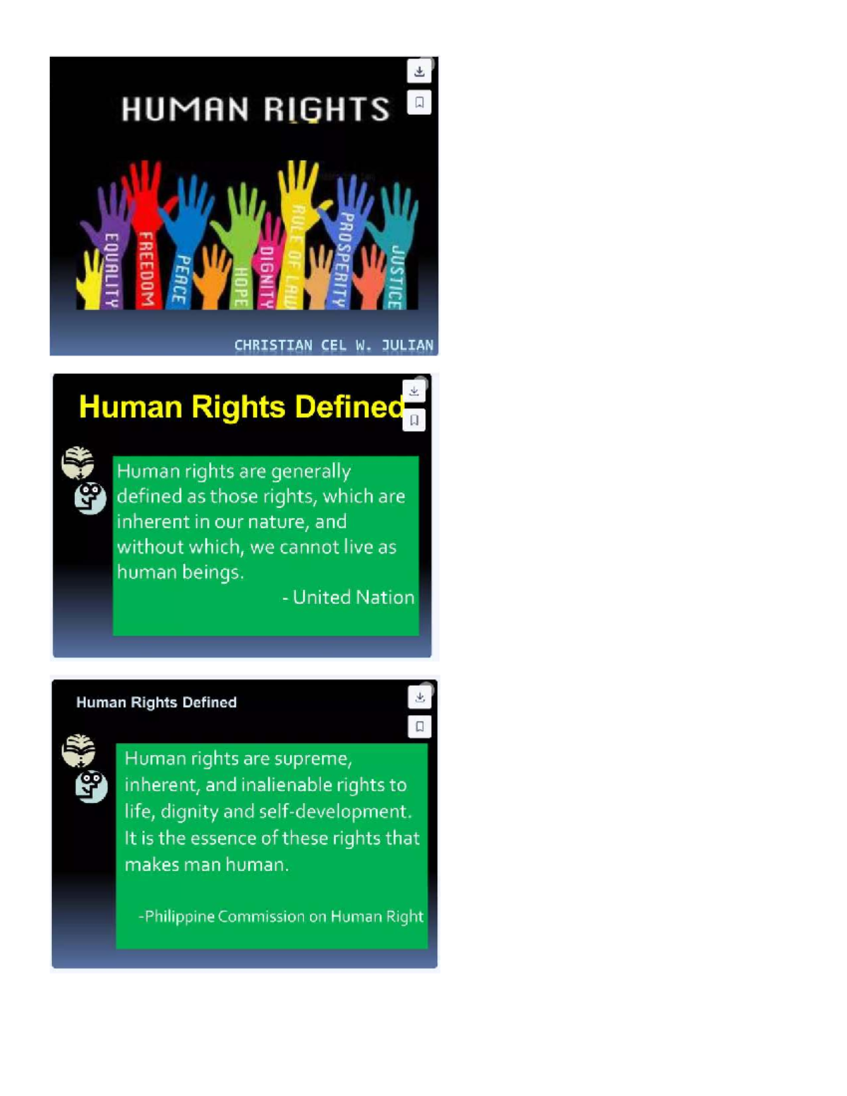 HUMAN RIGHTS 101: Definitions, Categories, and Origins - Studocu