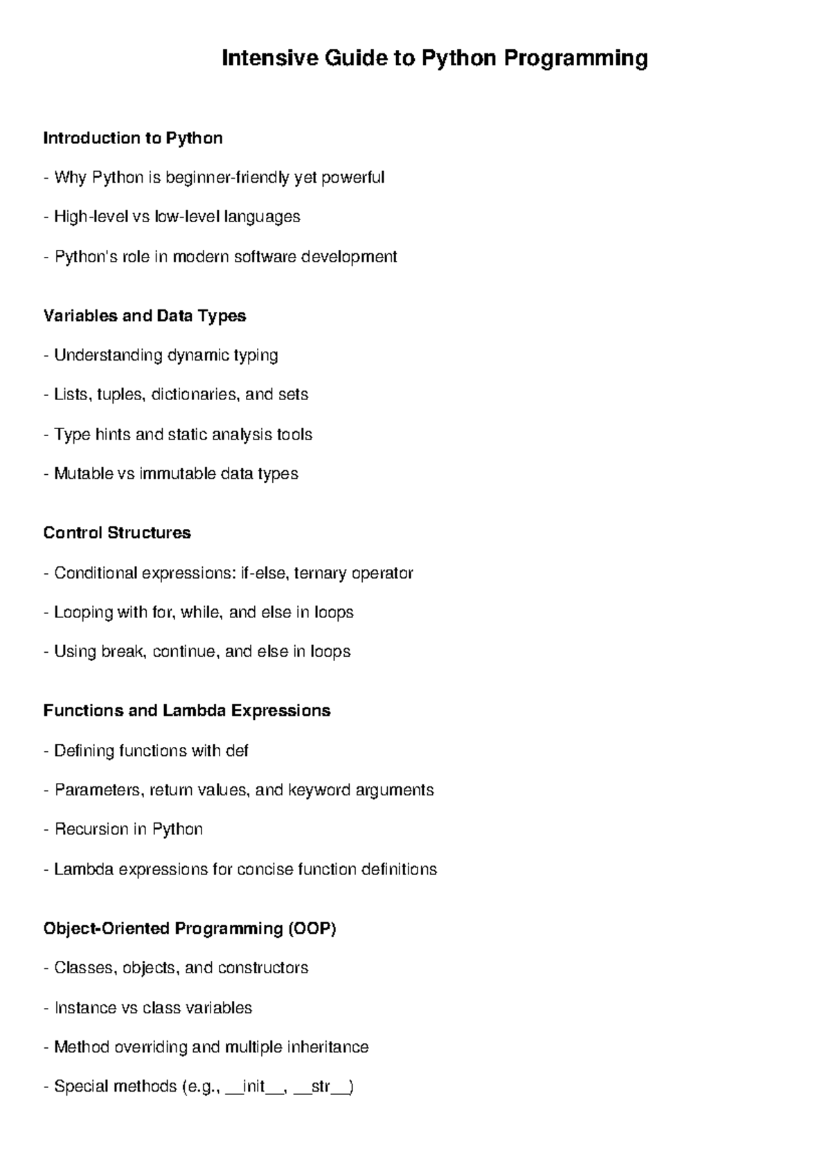 Python Programming Guide Cleaned - Intensive Guide to Python ...