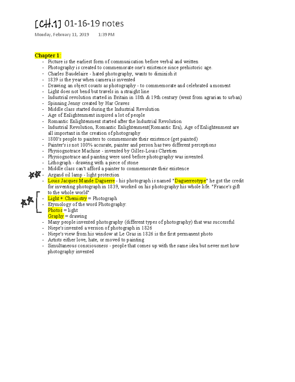 Chapter 1 - Lecture notes 1 - notes Monday, February 11, 2019 1:39 PM ...