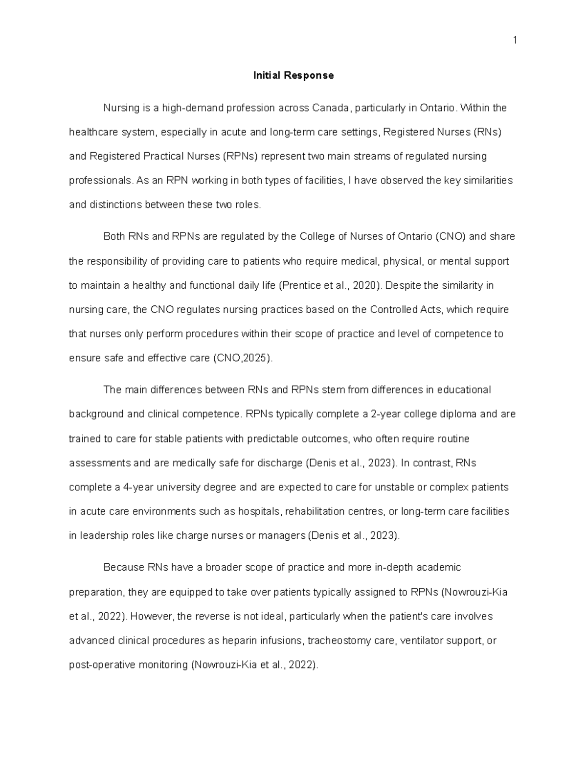 NUR 101: Exploring the Roles of RNs and RPNs in Nursing Practice - Studocu