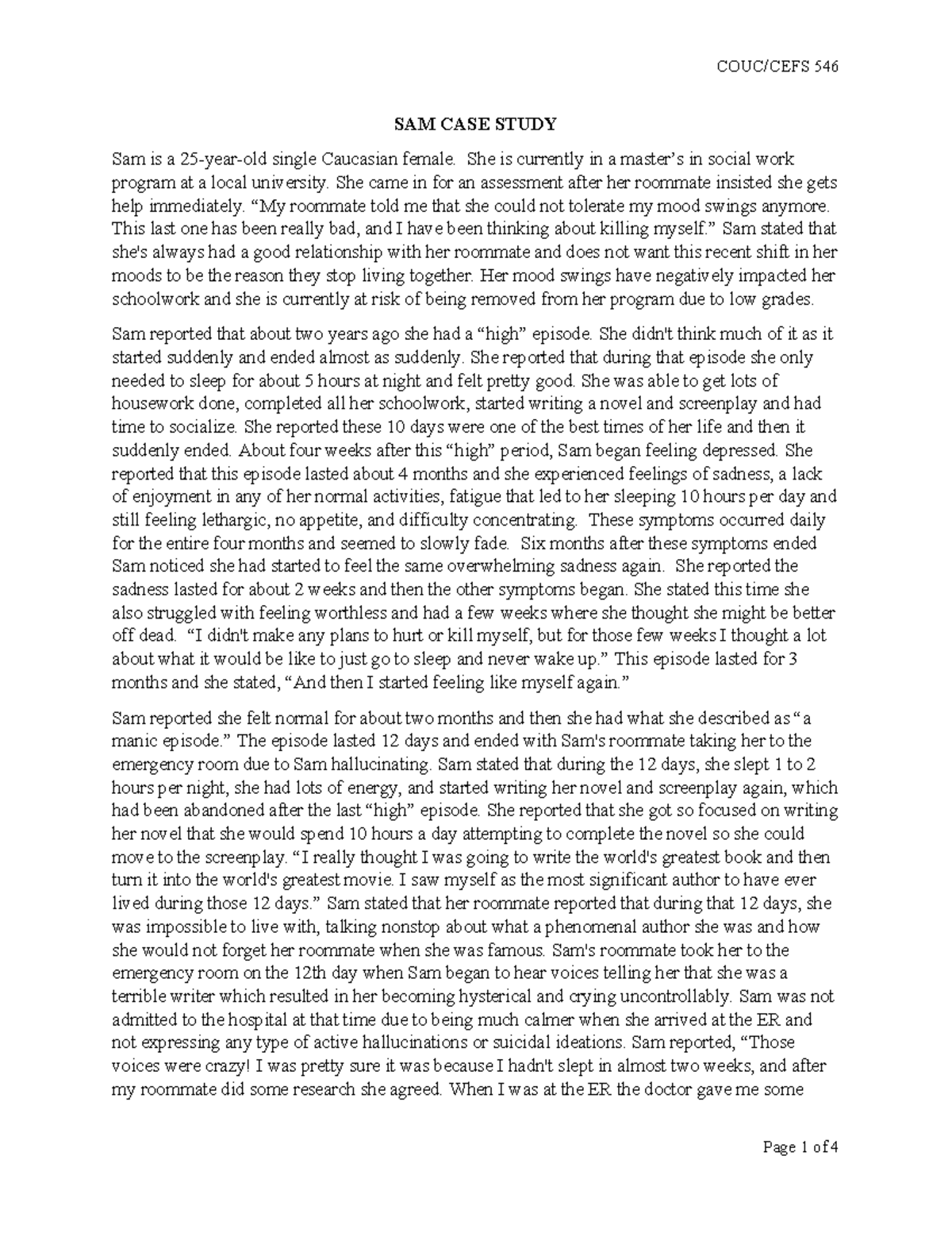 Sam Case Study COUC CEFS 546: Examining Mood Swings and Academic ...