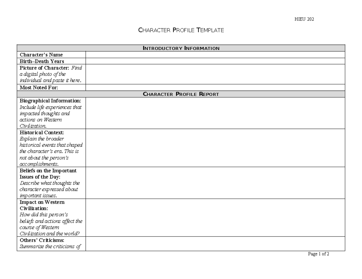 Character Profile Template - HIEU 202 CHARACTER PROFILE TEMPLATE ...