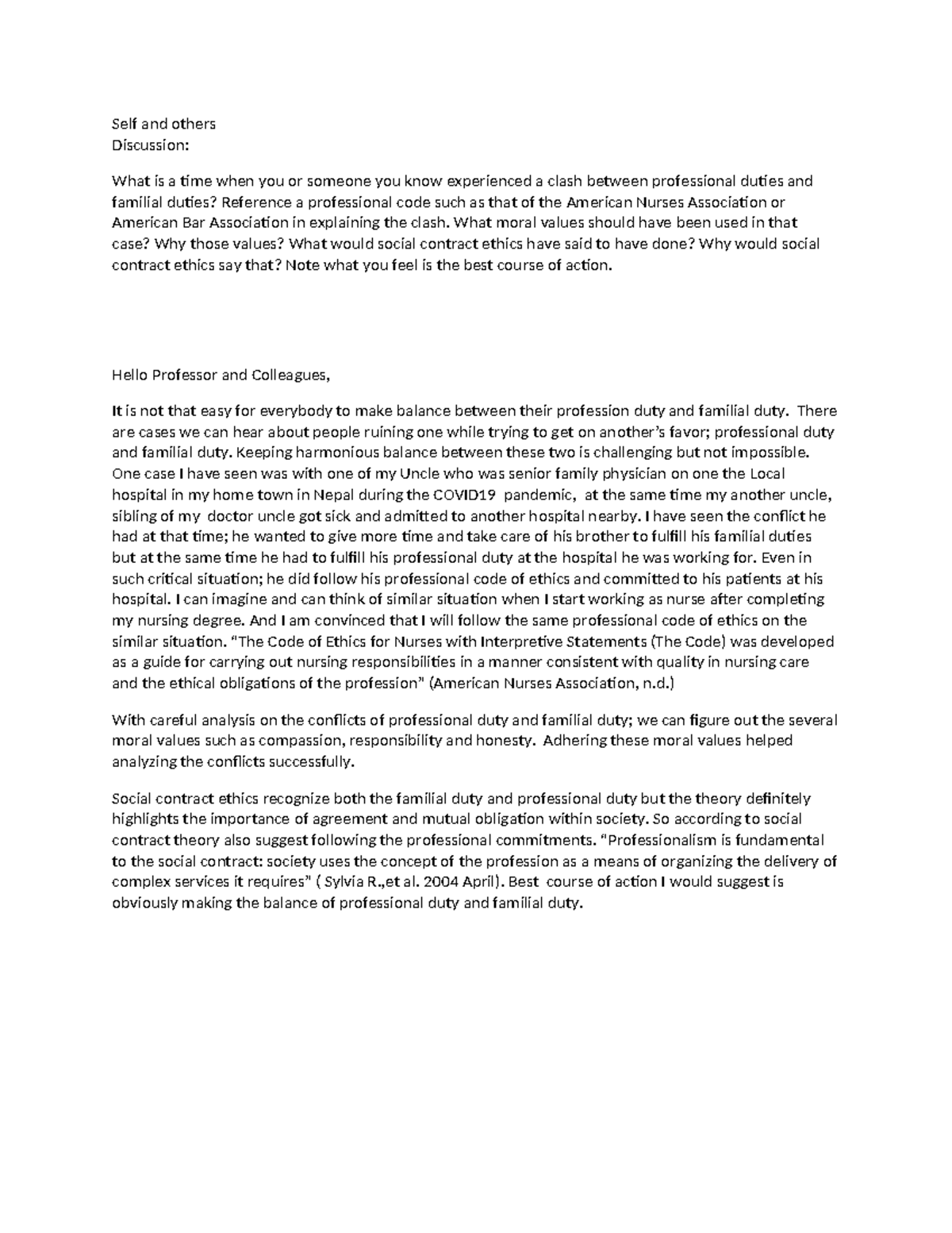 Balancing Professional and Familial Duties: A Discussion on Ethics ...