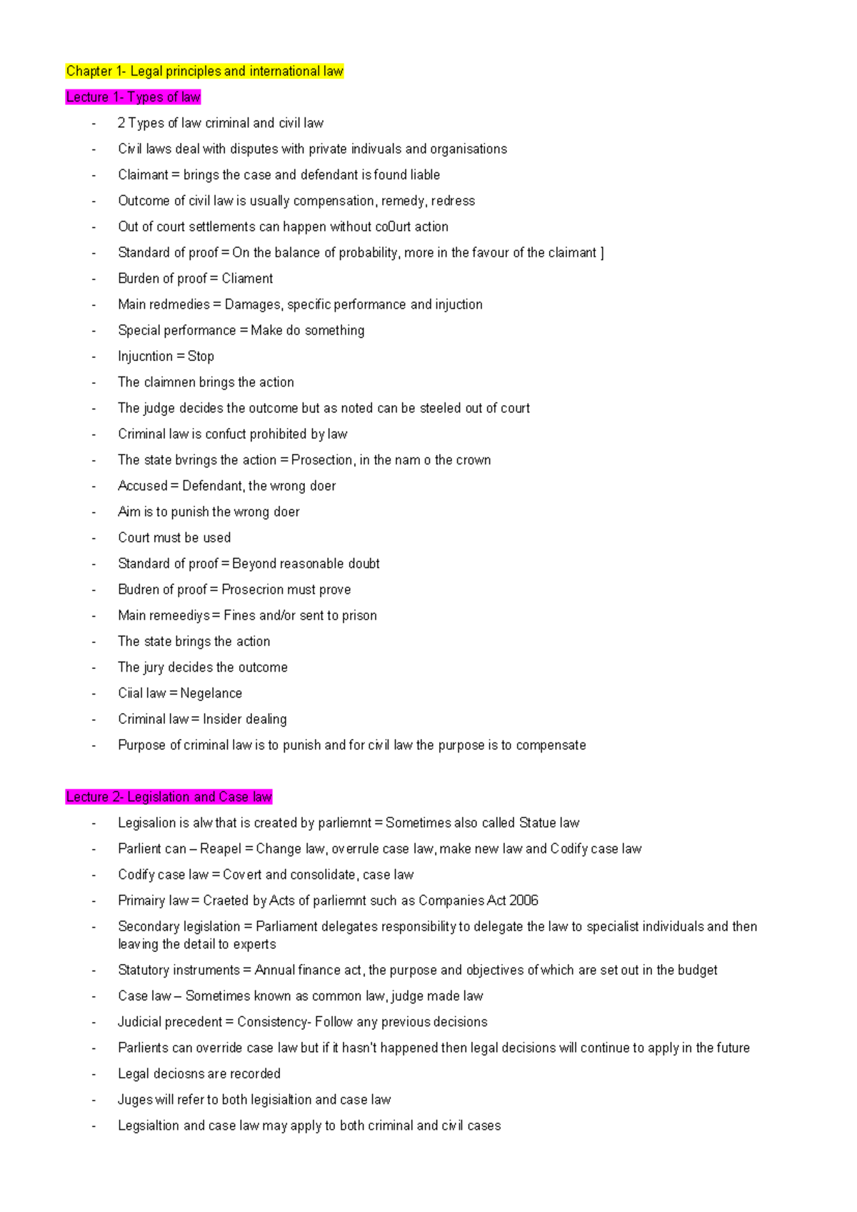 Chapter 1 - Legal principles and international law - Studocu