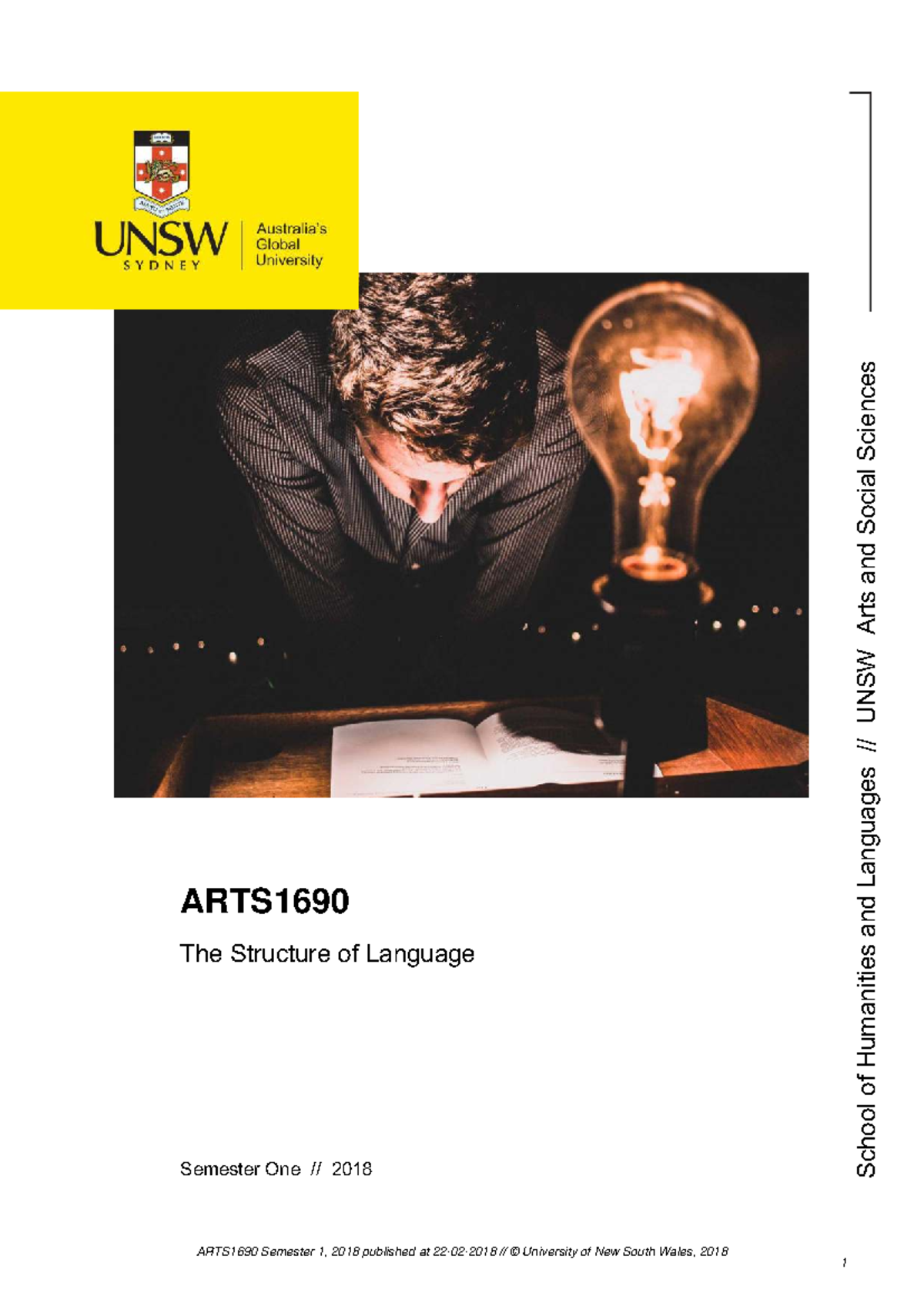 ARTS1690 2018: Course Outline for The Structure of Language - Studocu