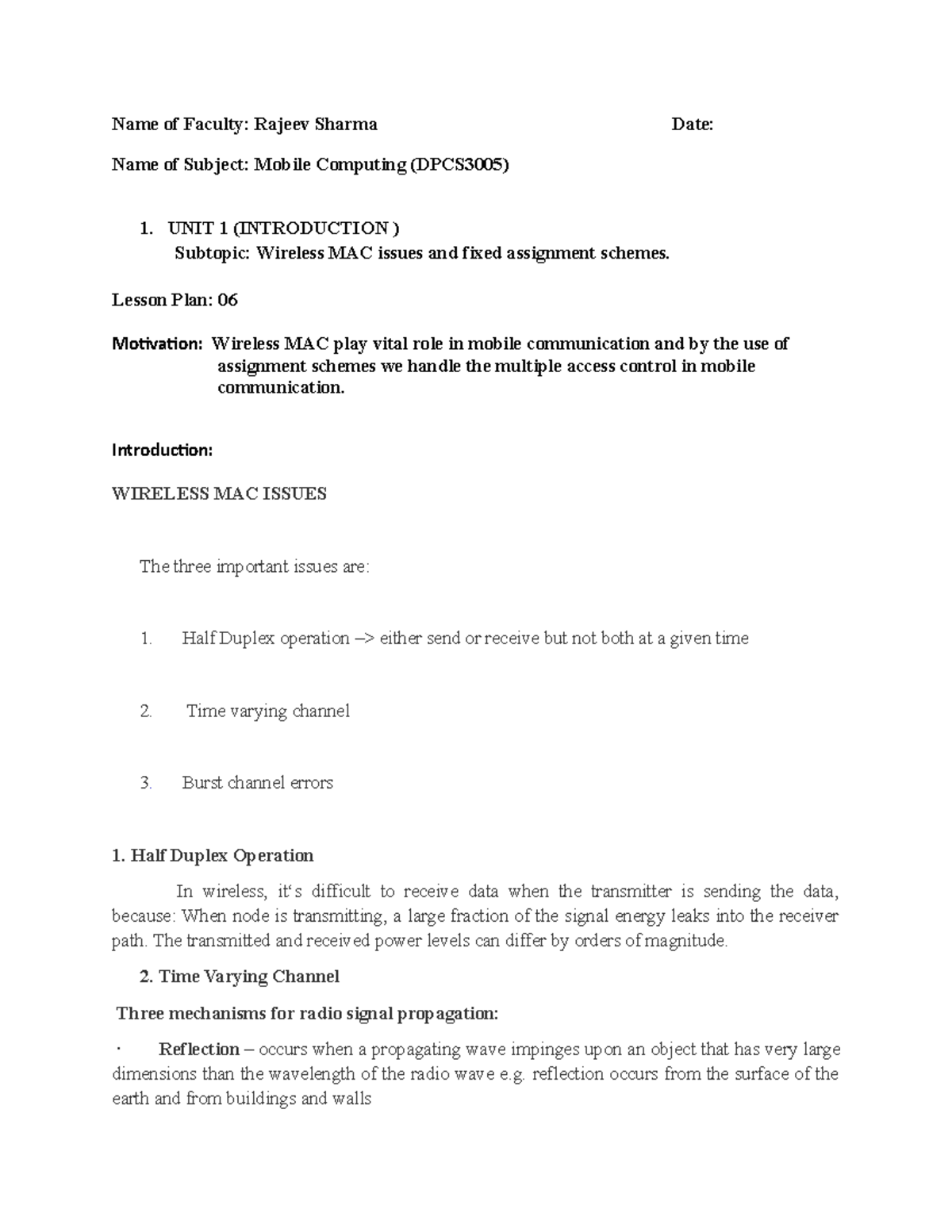 Mc lp 6 - Lecture notes mobile computing Notes - Mobile Application ...