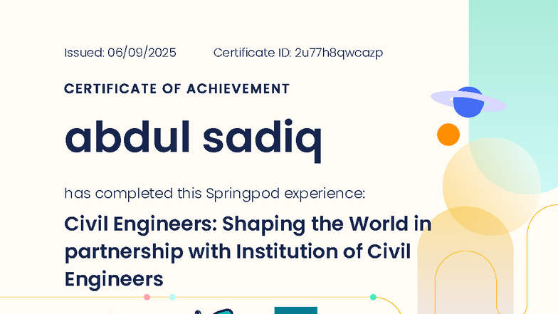 Abdul sadiq - 2025-09-06 - ICE certificate - Issued: 06/09/2025 ...