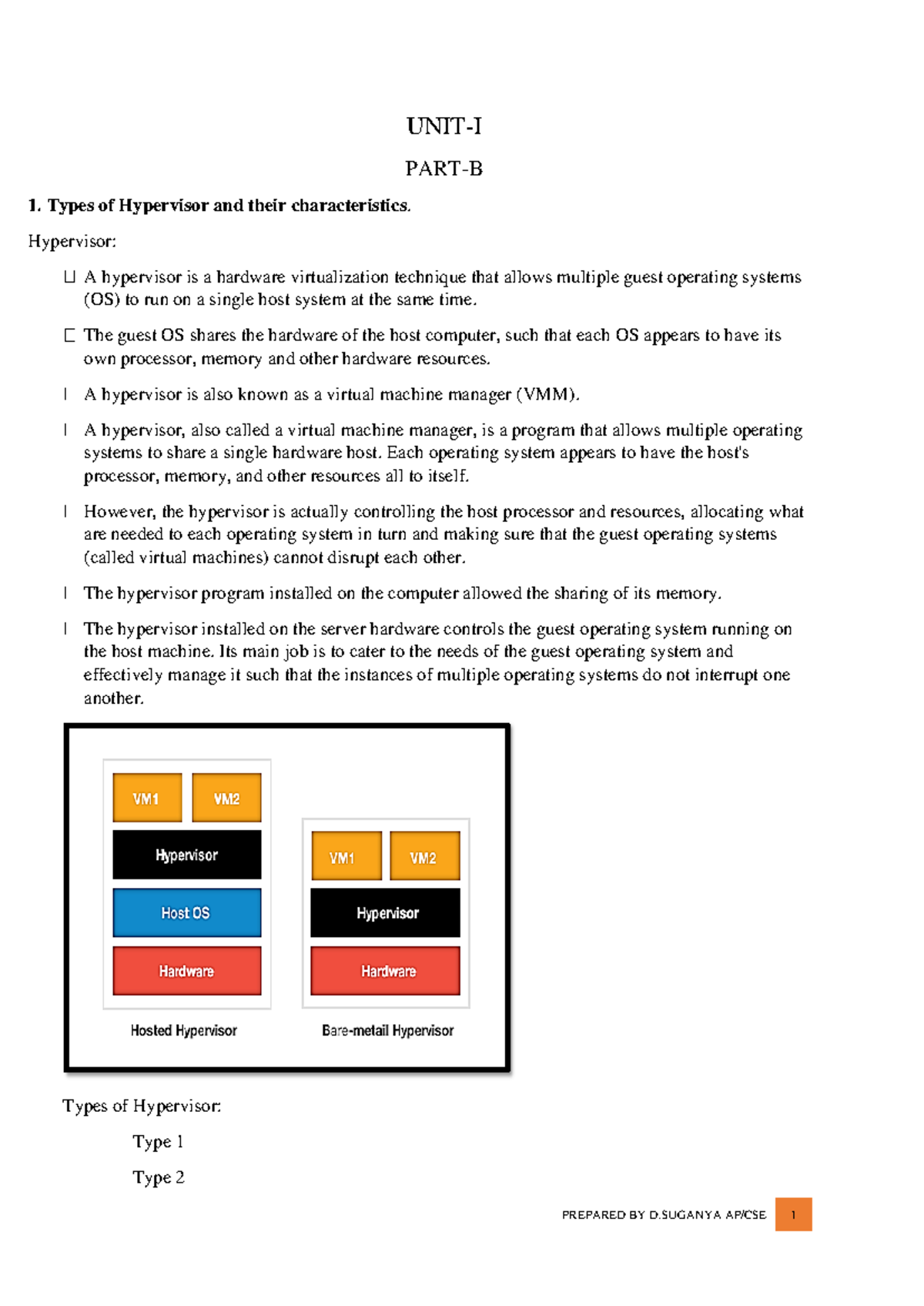 Types of Hypervisors and Their Characteristics - Virtualization Notes ...