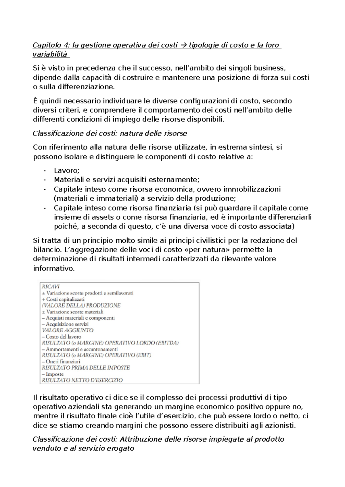 Capitolo 4: Gestione Operativa dei Costi e Variabilità - Eco Gest - Studocu