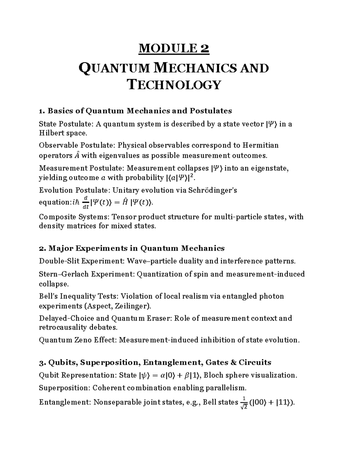 Lesson Plan: Quantum Mechanics & Tech (MODULE 2) - Studocu