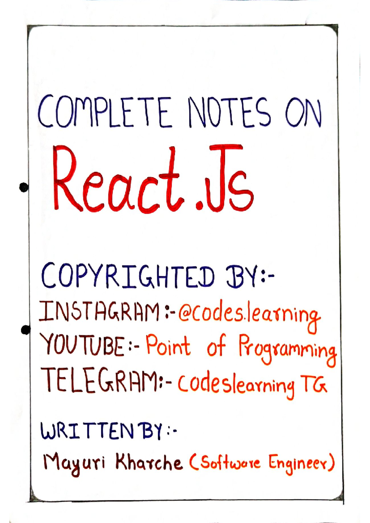 ReactJS Complete Notes & Tutorial for Programming (TG) - Studocu