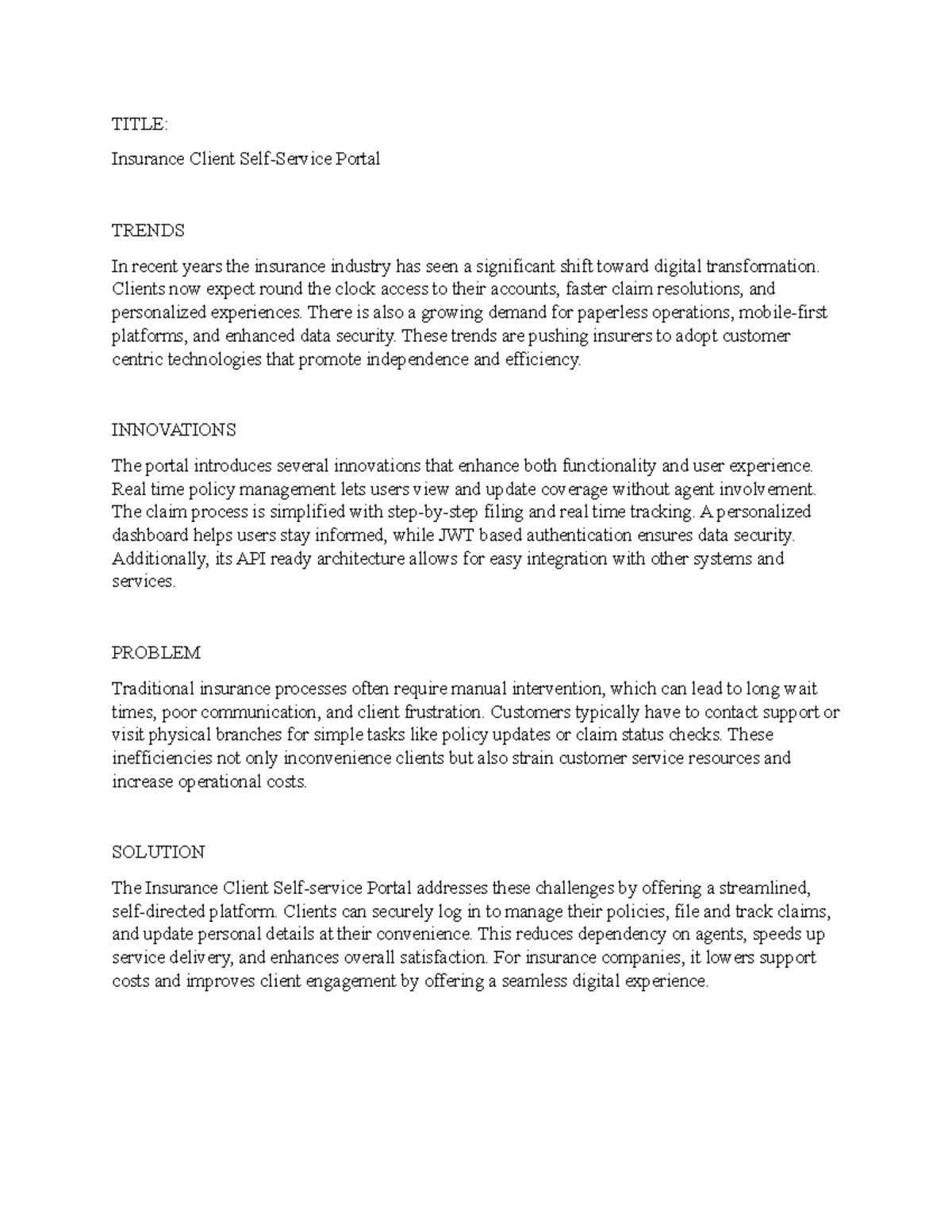 Insurance Client Portal & Agent Lead Management System Insights - Studocu