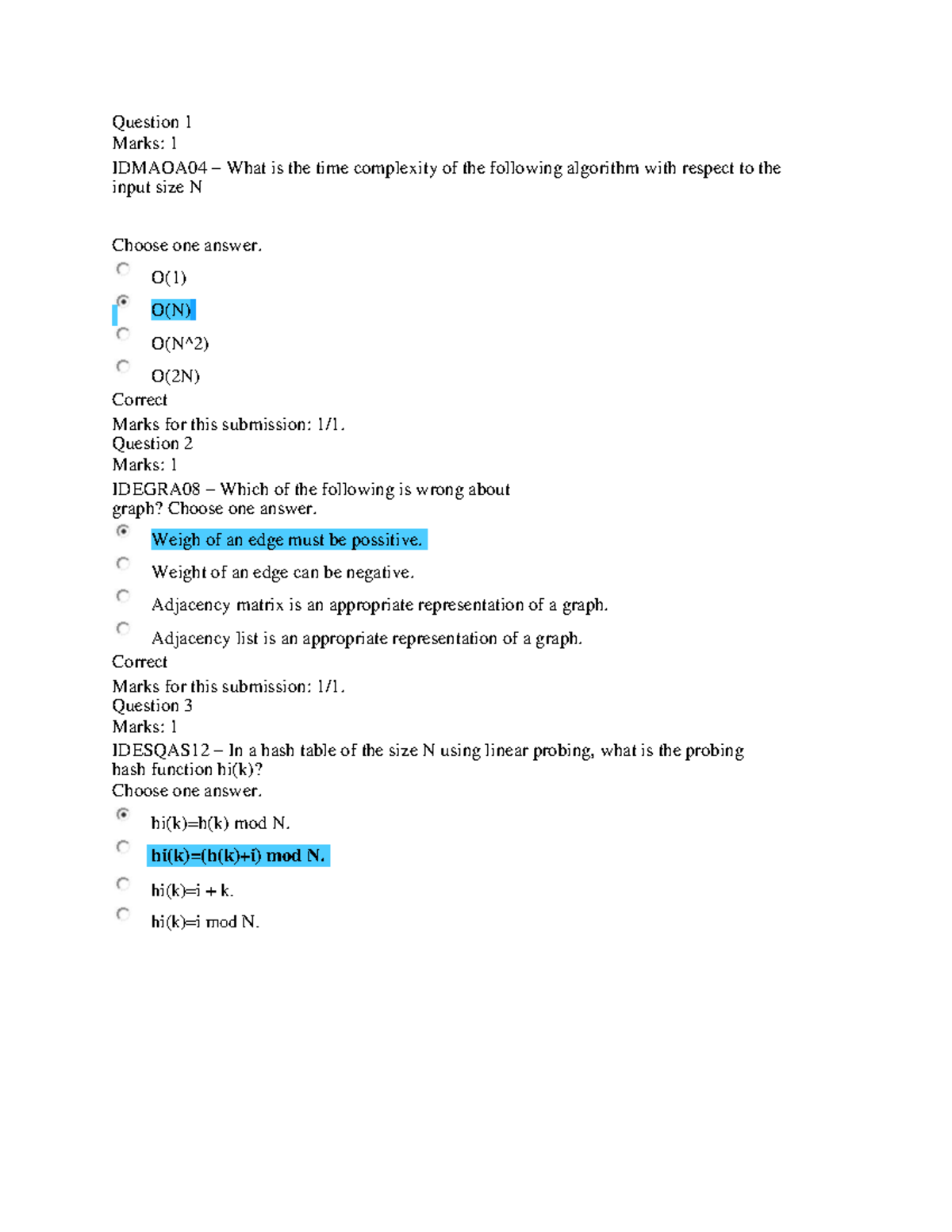 Q2 - 2045: Algorithm Complexity and Data Structures Quiz - Studocu