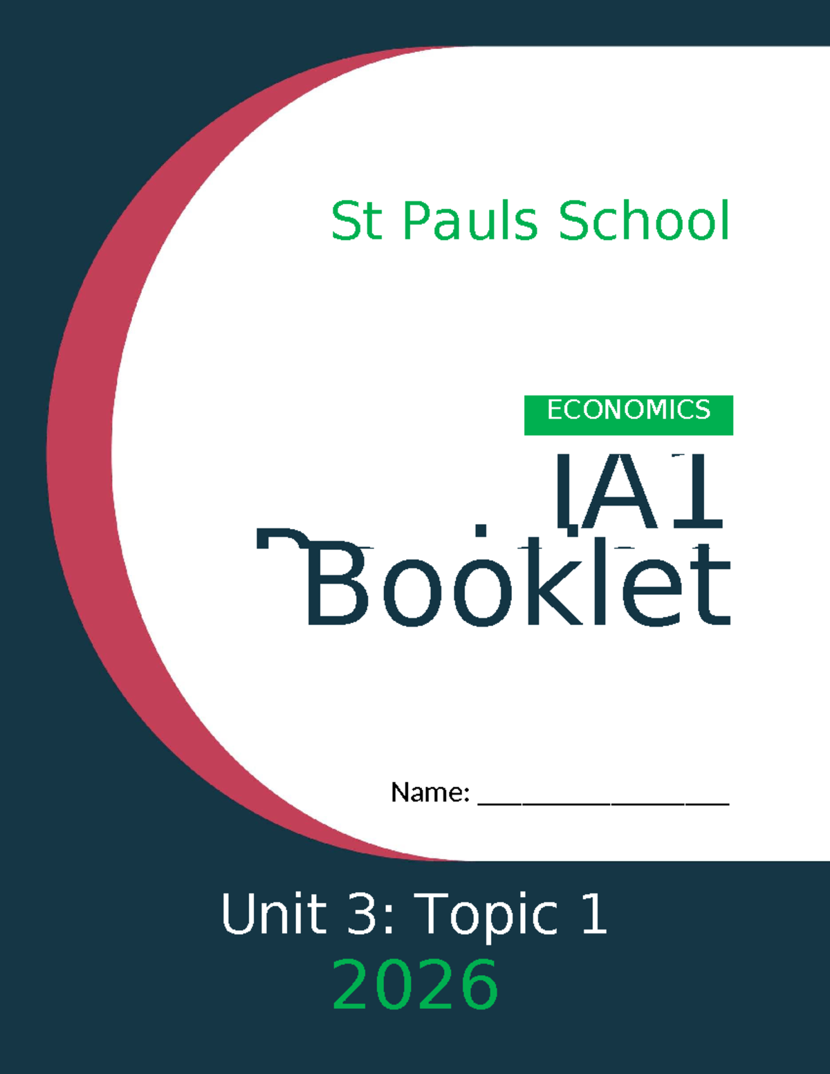 IA1 Economics Revision Booklet 2026: Key Concepts & Checklist - Studocu