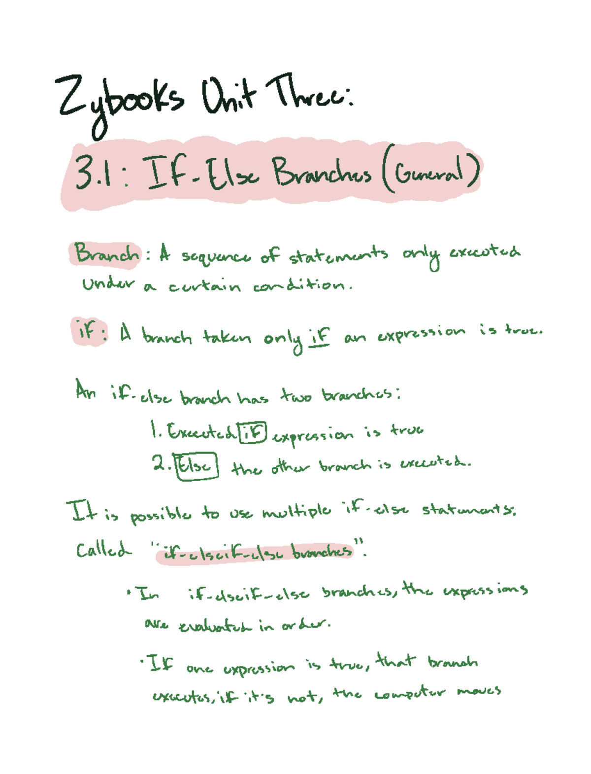 If-Else Branches - Notes on how to use if-else in C++. Taken during ...