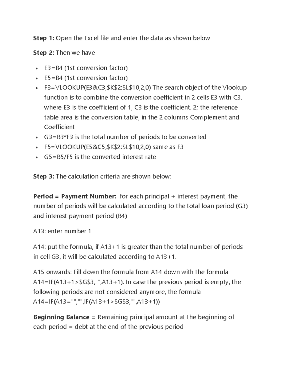 Excel Calculation Steps - Lesson Notes for Step 1 - Studocu