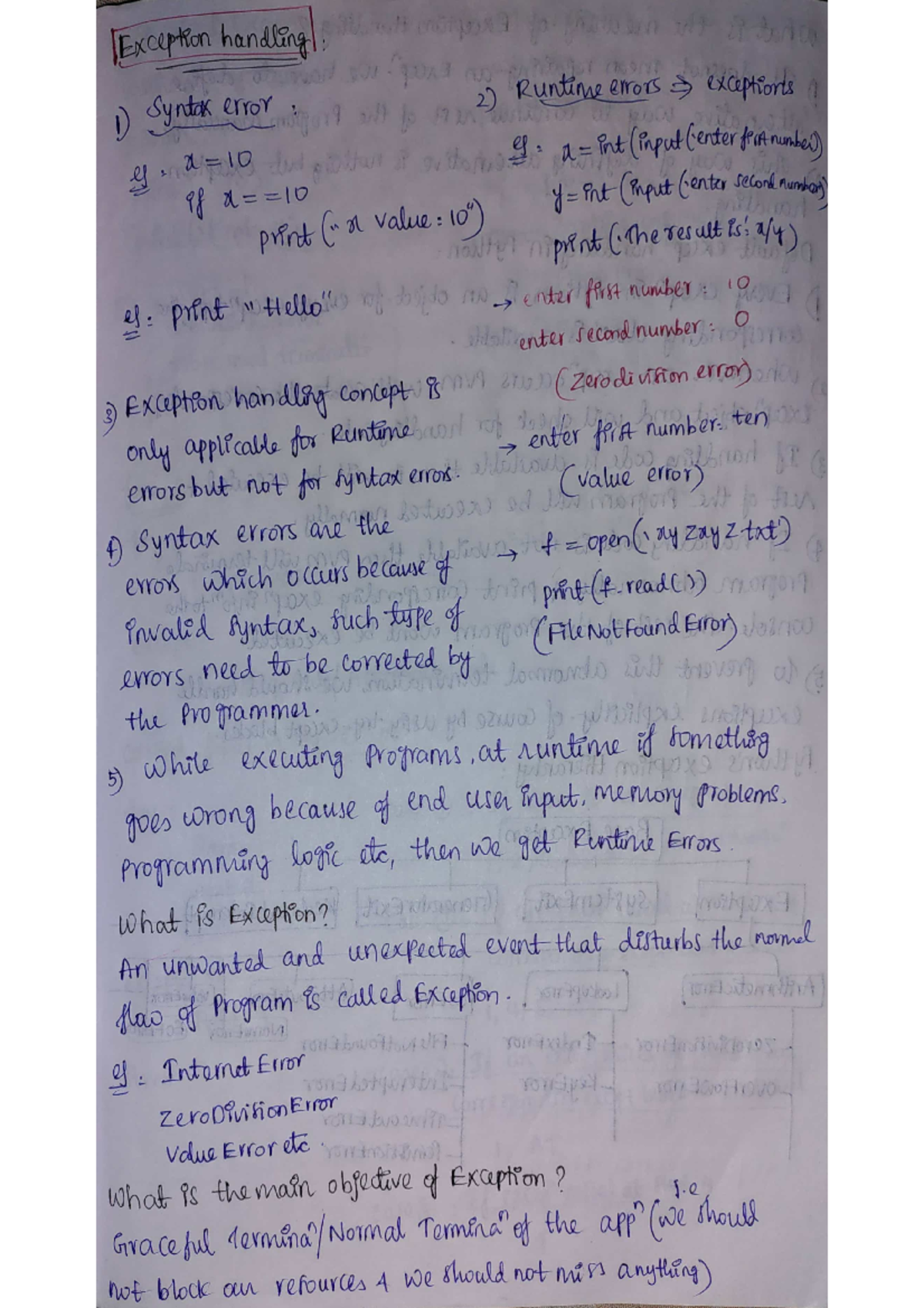 Python-exceptions - Python - Exception handling 1) Syntax error 2 ...
