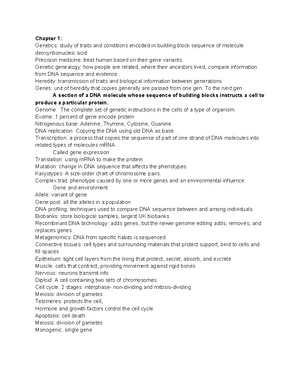 Genetics - Study Notes & Assignments - Studocu