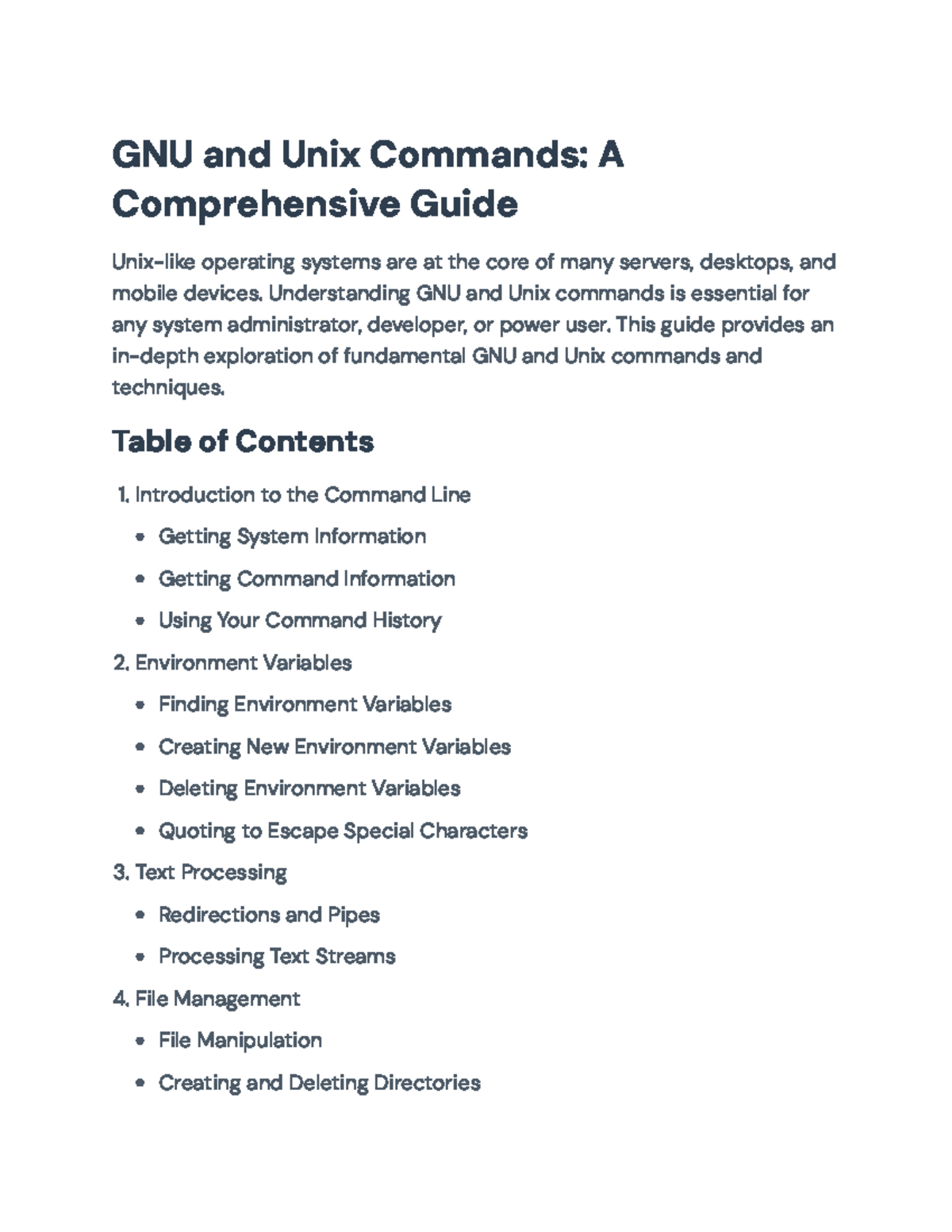 Comprehensive Guide to GNU & Unix Commands for OS Management - Studocu