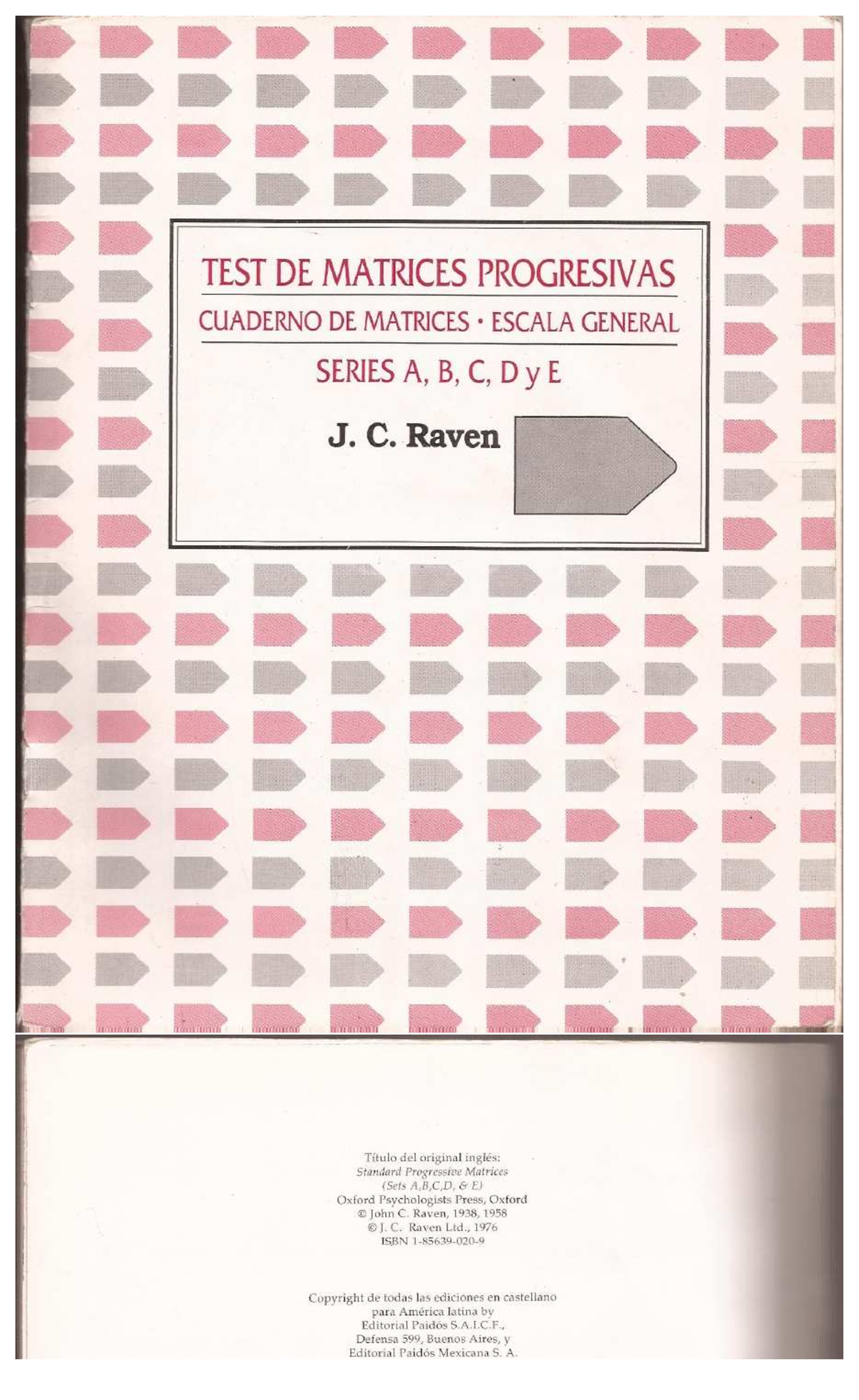 RSPM Booklet-merged - Booklet for Raven's standard progressive matrics ...
