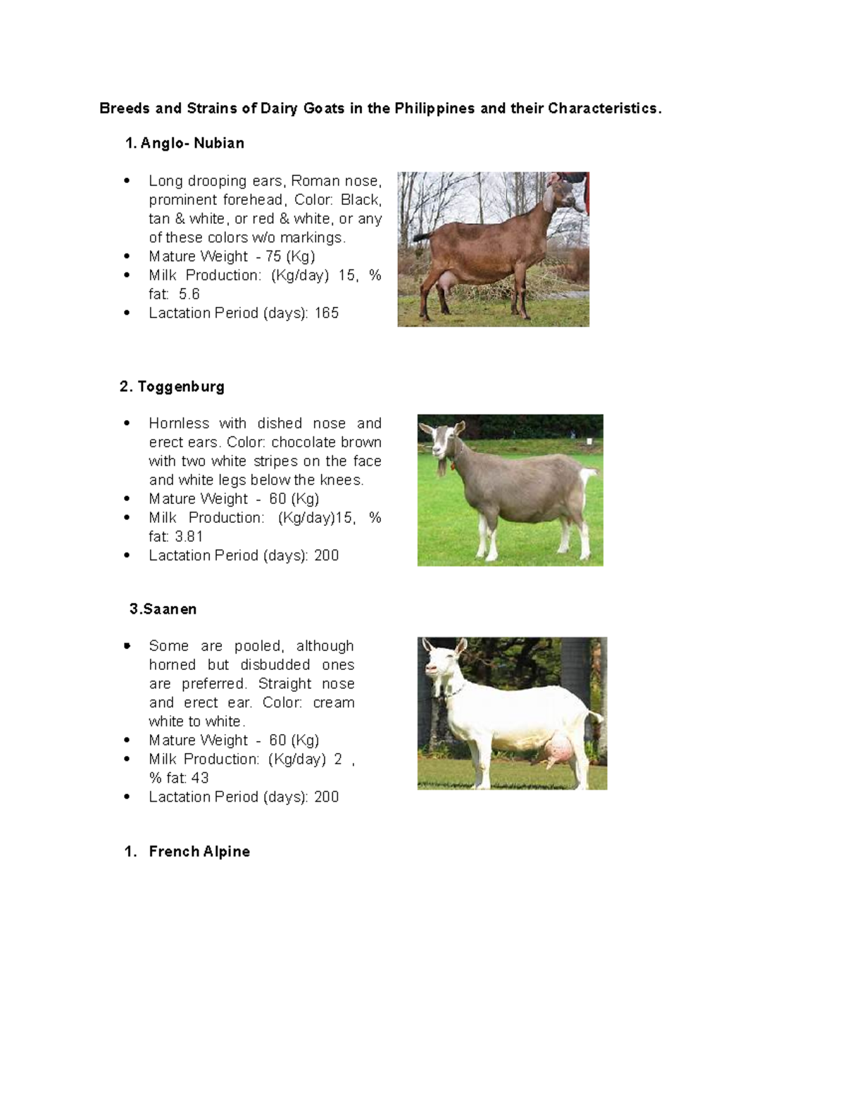 Dairy Goat Breeds in the Philippines: Characteristics & Production Data ...