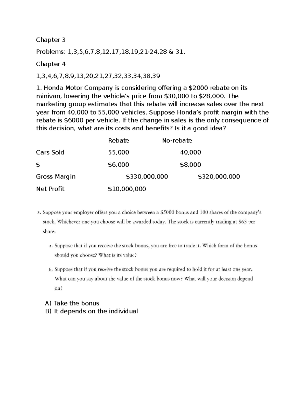 Chapter 3 & 4 In-Class Questions: Problem Solutions & Analysis - Studocu