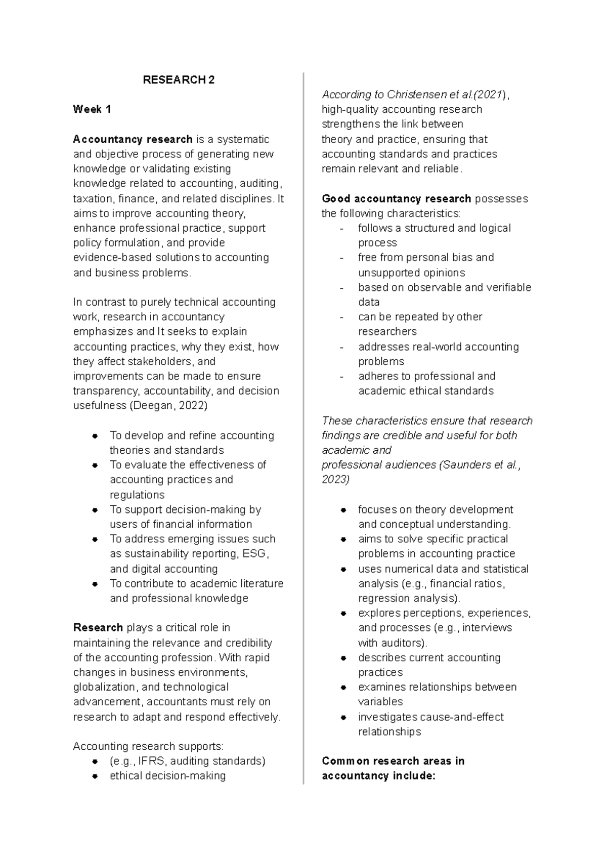 Research 2: Week 1 - Understanding Accountancy Research Principles ...