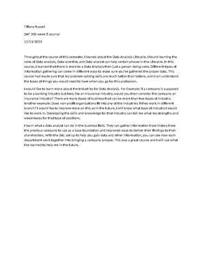 dat 223 module 5-1 - Tiffany Russell DAT 223 5-1 Assignment Data ...