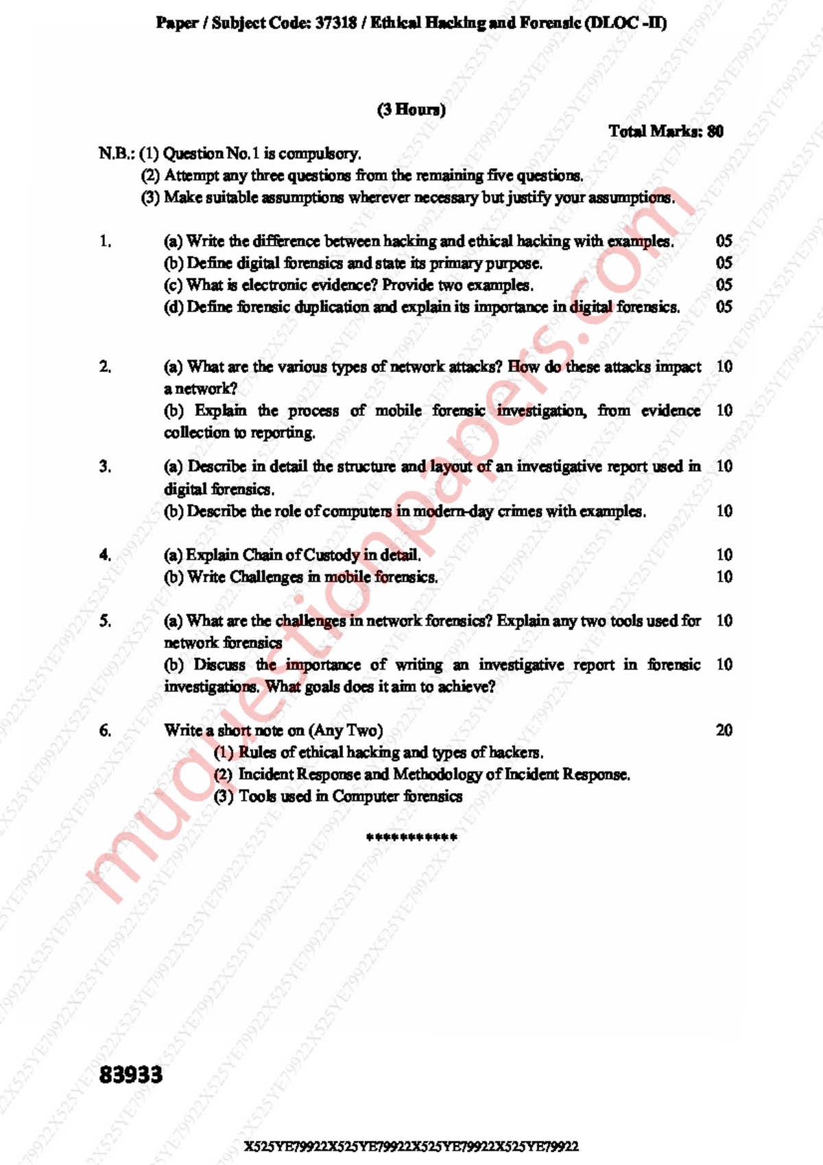 Ethical Hacking & Forensics Exam Paper: Code 37318 (May 2025) - Studocu