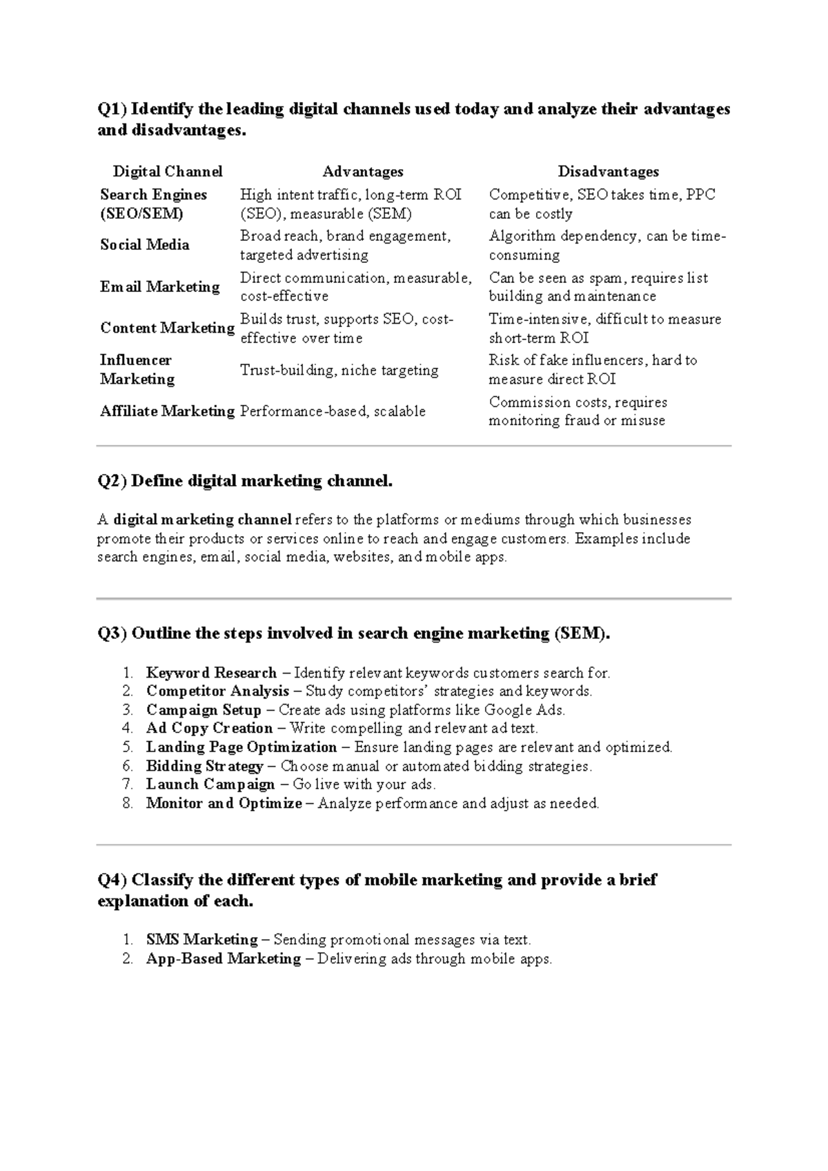 Digital Marketing Channels Analysis: Advantages, Disadvantages ...